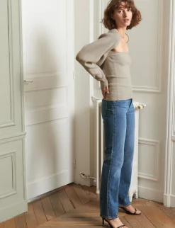 Two-Piece Knit Top with Shrug in Pebble -BESTSELLER
