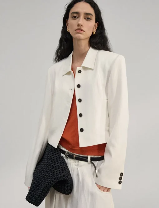 White Crop Jacket