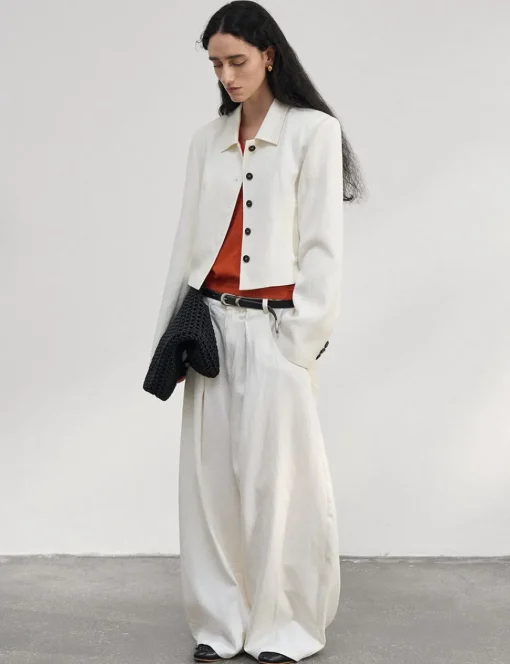 White Crop Jacket