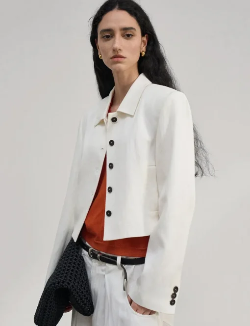 White Crop Jacket