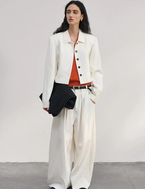 White Crop Jacket