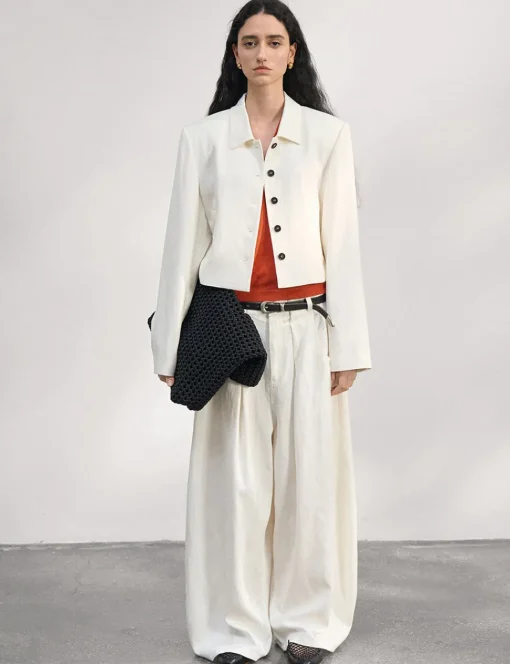 White Crop Jacket
