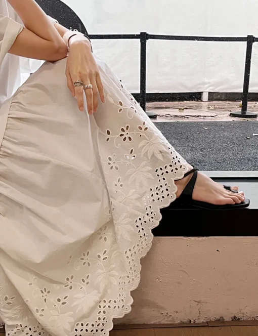 White Eyelet Tee Dress-BESTSELLER