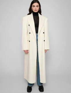White Maxi Double Breasted Coat-BESTSELLER