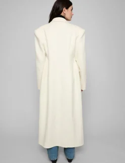 White Maxi Double Breasted Coat-BESTSELLER
