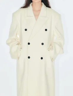 White Maxi Double Breasted Coat-BESTSELLER
