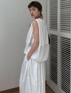 White Parachute Skirt -PREORDER