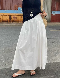 White Poplin Skirt -PREORDER