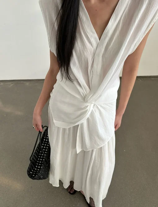White Twist Front Top-PREORDER
