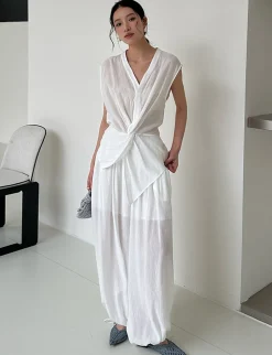 White Twist Front Top-PREORDER