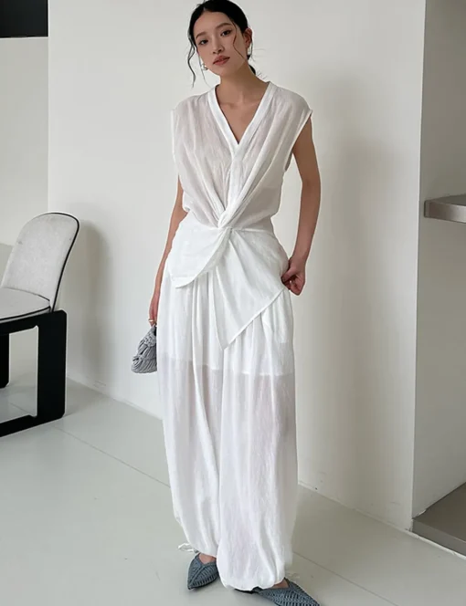 White Twist Front Top-PREORDER