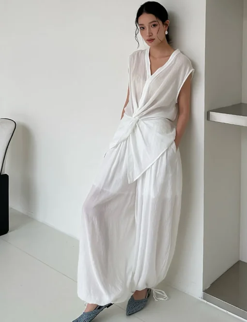 White Twist Front Top-PREORDER