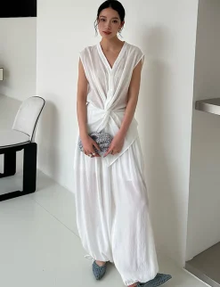 White Twist Front Top-PREORDER