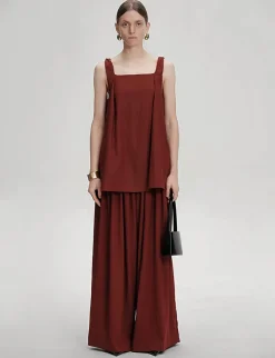 Wide Leg Pants in Sun-Dried Tomato